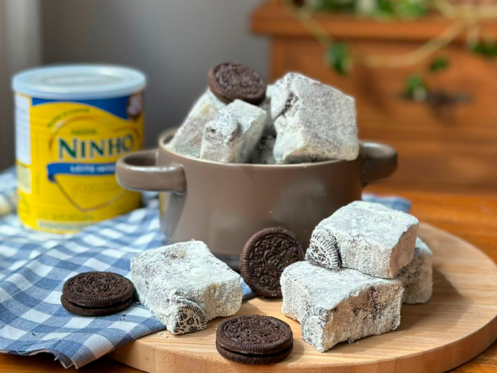 Palha italiana com oreo