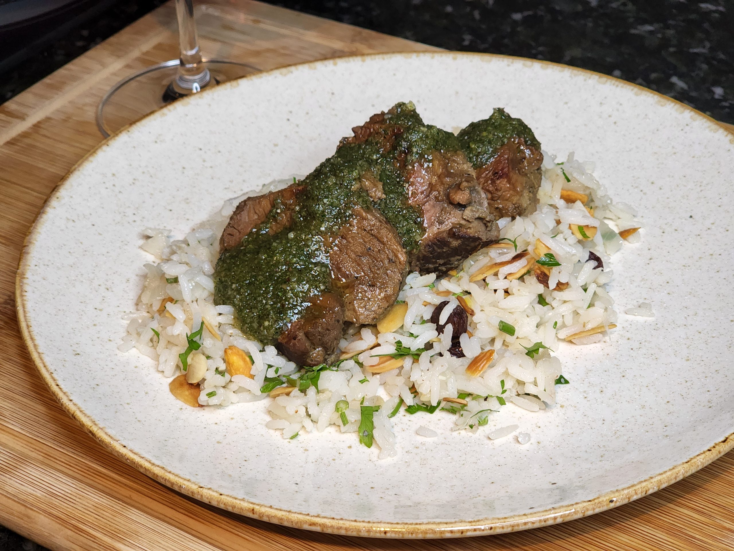 picanha de cordeiro com arroz de amêndoas!