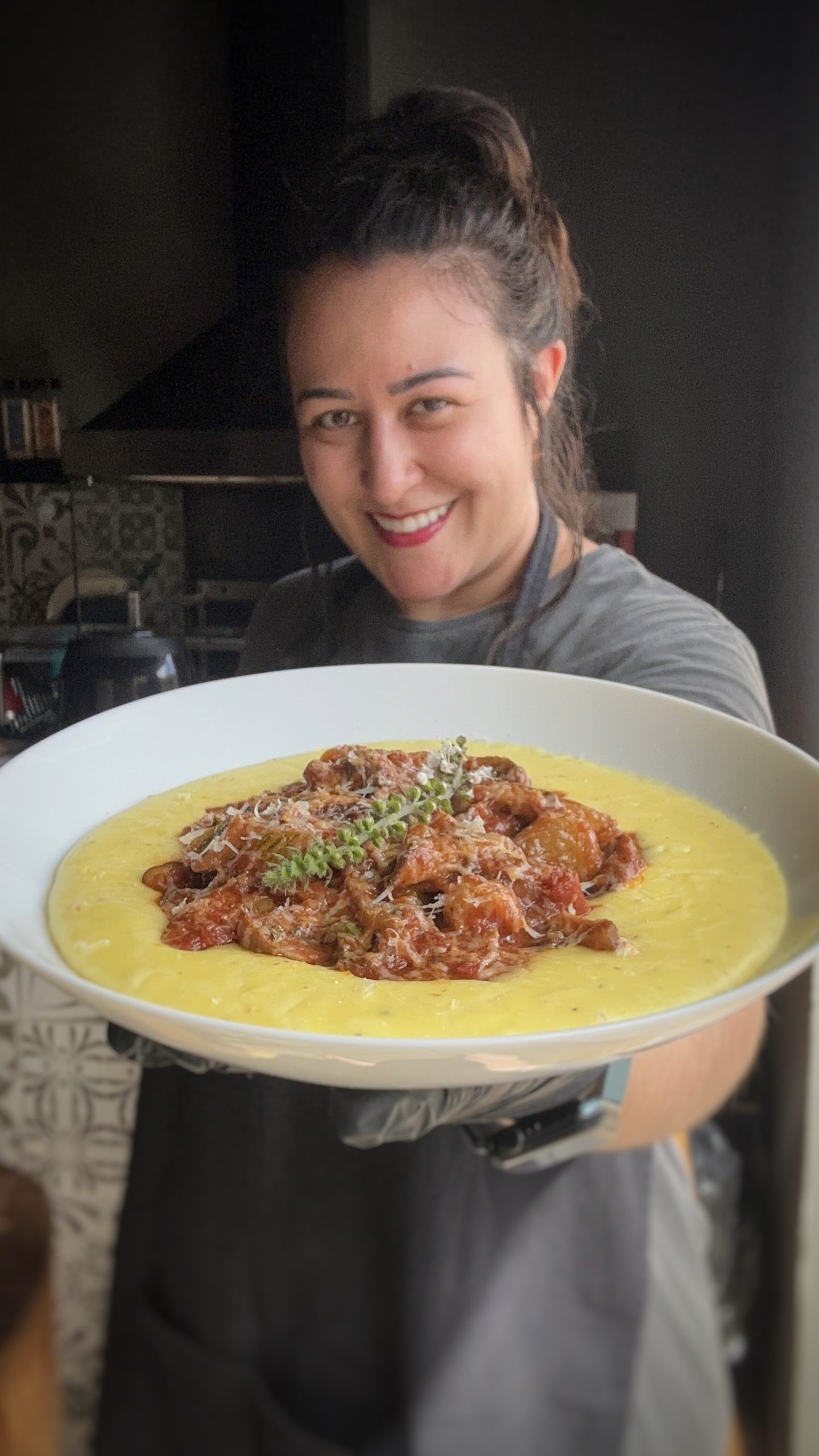 Mousseline de Mandioquinha com Ragu de Cogumelos 