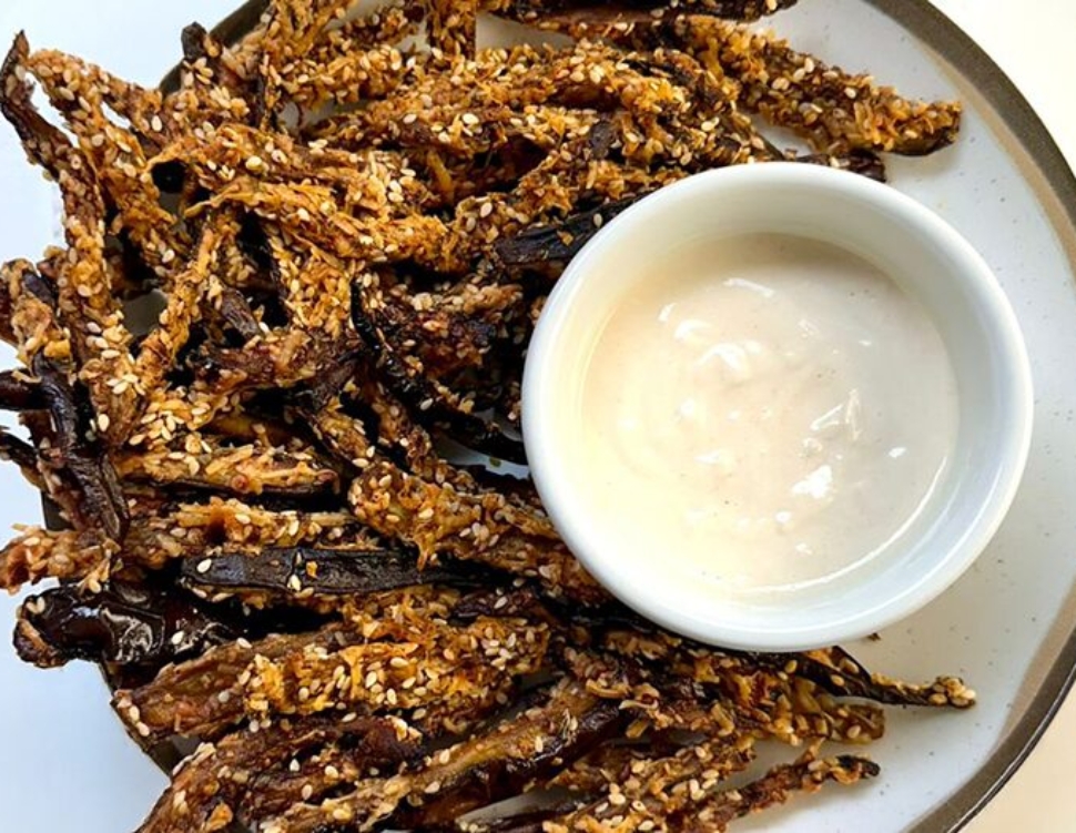 Palitinhos de Berinjela com Crosta de Parmesão