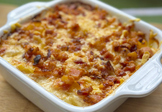 Gratin de Mandioquinha com Bacon