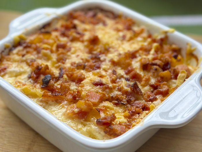 Gratin de Mandioquinha com Bacon
